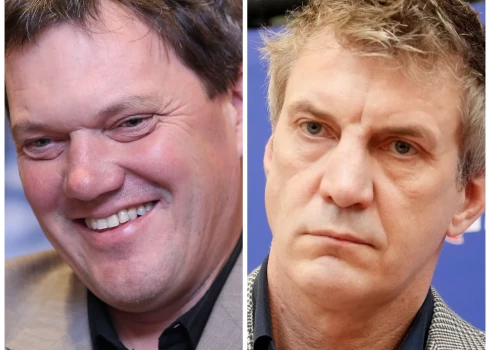 Armands Puče un Sandis Ozoliņš (foto: Evija Trifanova / Zane Bitere / LETA; kolāža: jauns.lv)