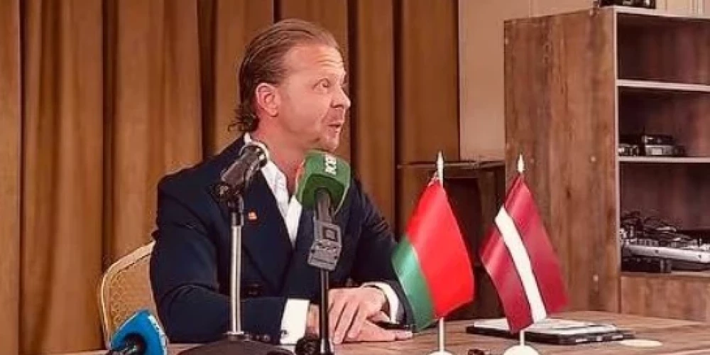 Aleksejs Rosļikovs preses konferencē Minskā (ekrānuzņēmums no Rosļikova "Telegram" kanāla)