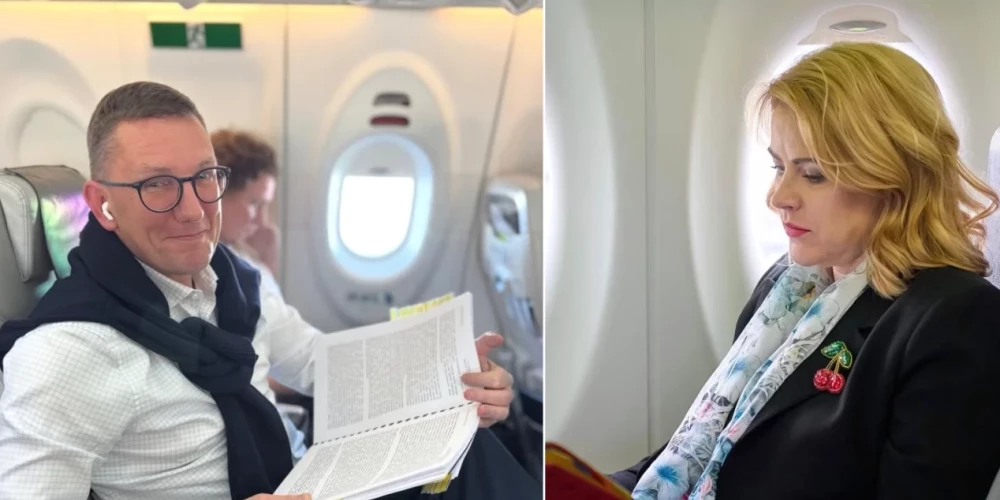 Igaunijas premjers zem savas fotogrāfijas ekonomijas klasē raksta, ka ekonomiski stipra Eiropas Savienība Igaunijai ir svarīga. Svarīgs esot arī atbalsts Ukrainai. Siliņa, lidojot biznesa klasē, uzsver, ka Briselē pārstāvēs Latvijas intereses un spriedīs, kā samazināt enerģijas cenas.