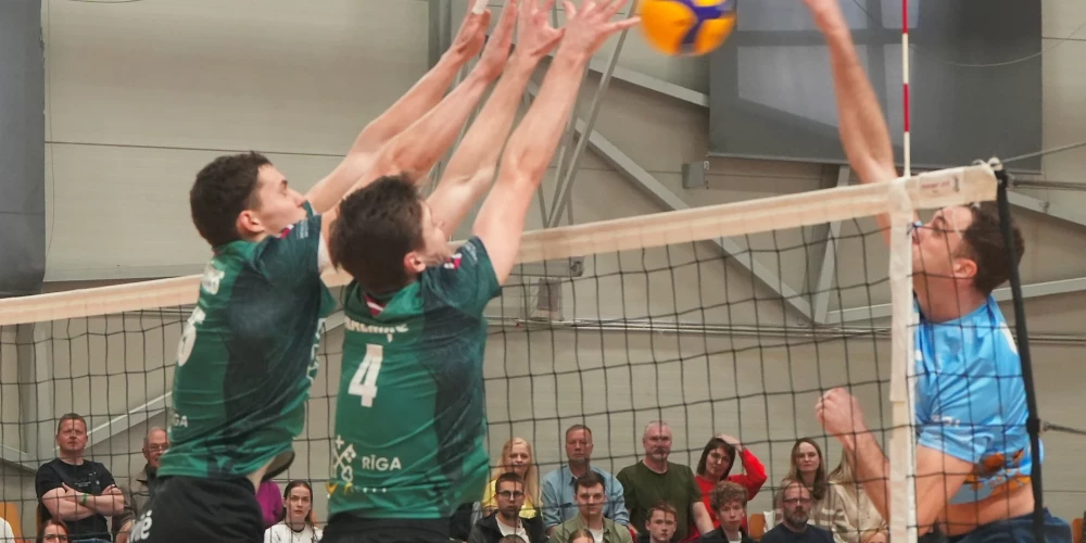 "Robežsardze"/RSU volejbolisti izcīna Latvijas čempiontitulu. 