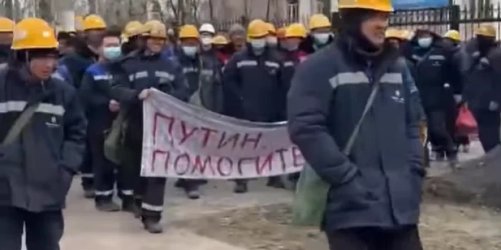 Ķīniešu protests Komsomoļskā pie Amūras (ekrānuzņēmums no video)