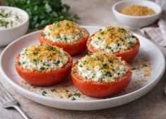 Простая закуска без лишних затрат: запеченные помидоры с сырной начинкой и хрустящей корочкой