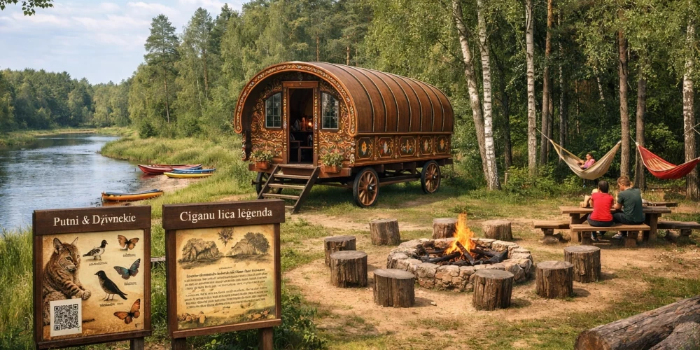 Viens no Ogres novada pašvaldības līdzdalības budžeta projektiem paredz Lēdmanes pagastā atdzemdināts Čigānu līča leģendas stāstu ar mākslas objektu - čigānu kulbu.