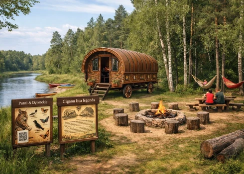 Viens no Ogres novada pašvaldības līdzdalības budžeta projektiem paredz Lēdmanes pagastā atdzemdināts Čigānu līča leģendas stāstu ar mākslas objektu - čigānu kulbu.