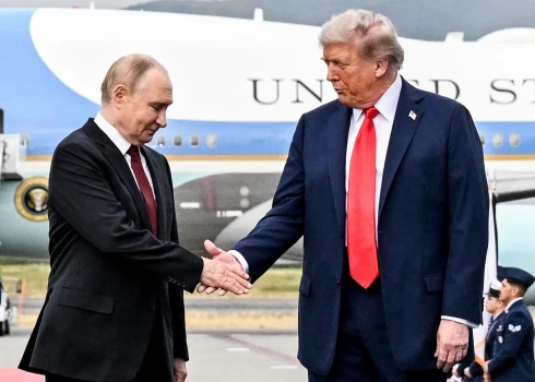 Krievijas diktators Vladimirs Putins un ASV prezidents Donalds Tramps. 