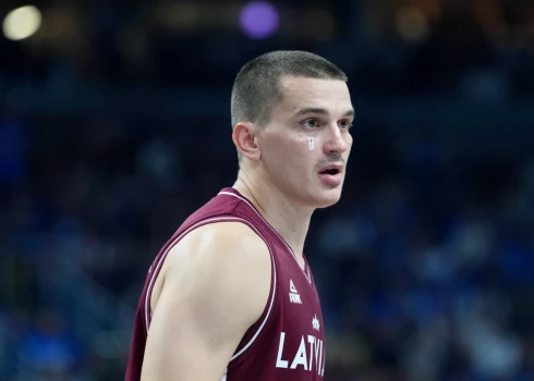 Latvijas basketbola izlases spēlētājs Andrejs Gražulis. 
