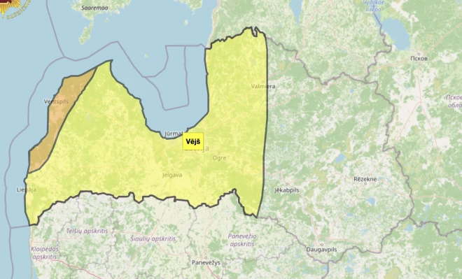 Latvijā izsludināts dzeltenās un oranžās pakāpes laikapstākļu brīdinājums.