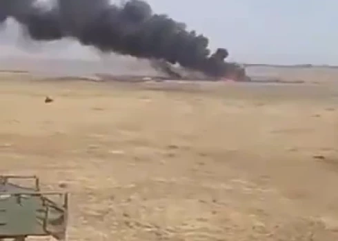 Notriektais krievu helikopters Mali (ekrānuzņēmums no video)