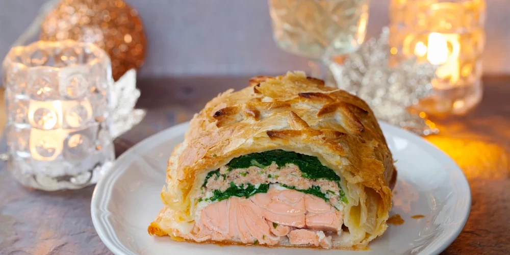 Laša fileja kārtainajā mīklā. 