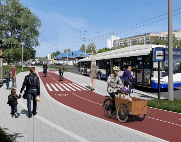 Projekts paredz izbūvēt no auto nodalītu gājēju un veloinfrastruktūru.