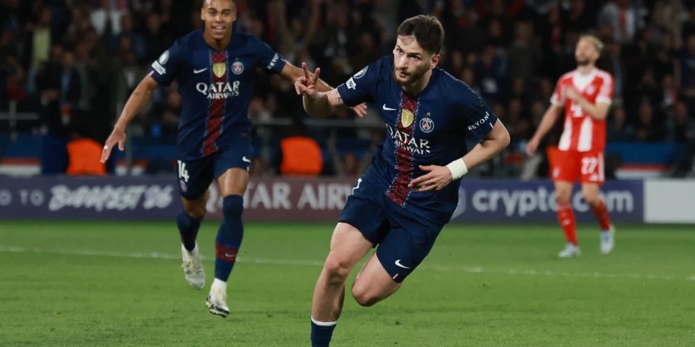 Parīzes "St. Germain" spēlētāji varēja līksmot piecas reizes pēc "Bayern" vārtsarga pārspēšanas.