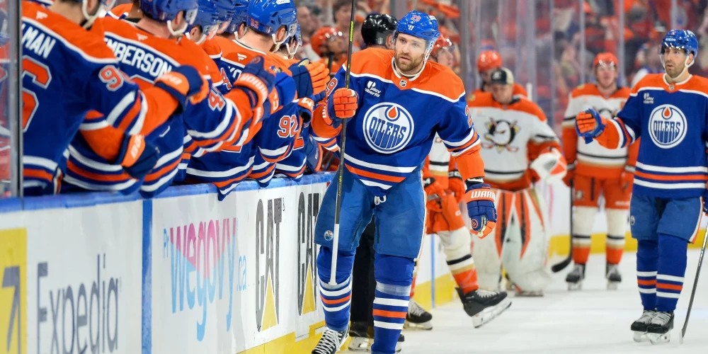 Pēdējo divu sezonu finālistu Edmontonas "Oilers" panākumu sekmēja vācieša Leona Draizaitla divi precīzie metieni.