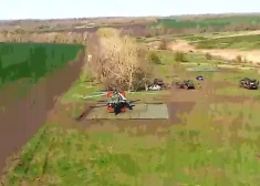 Uzbrukums 150 km attālumā no frontes: Ukrainas droni Krievijā iznīcina divus okupantu armijas helikopterus