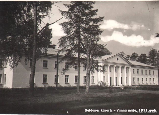 Ванное здание Балдонского курорта, 1951 год — один из ключевых объектов лечебной инфраструктуры.