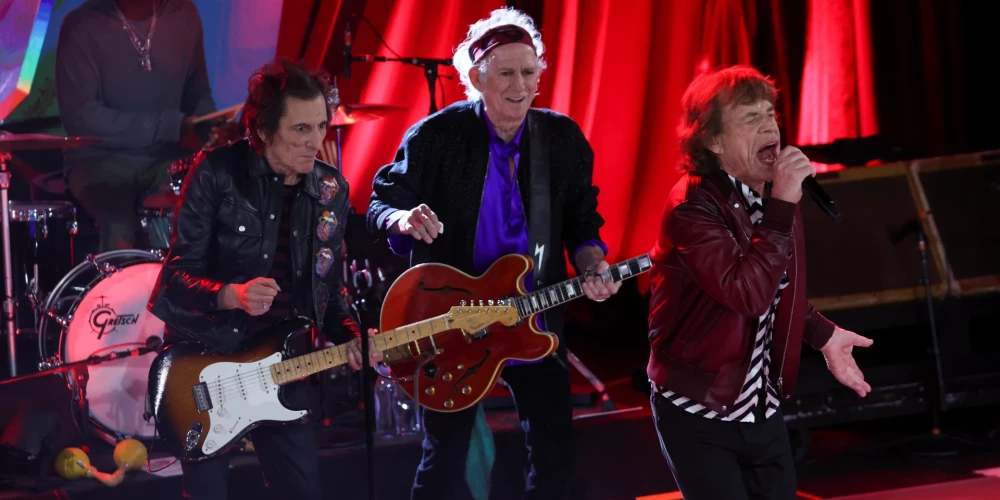 "The Rolling Stones" uzstāšanās 2023. gadā, atzīmējot albuma "Hackney Diamonds" izdošanu.