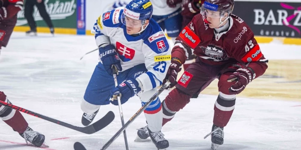 Latvijai neizdevās otrreiz sarūgtināt Slovākiju (foto: Hockey Slovakia)