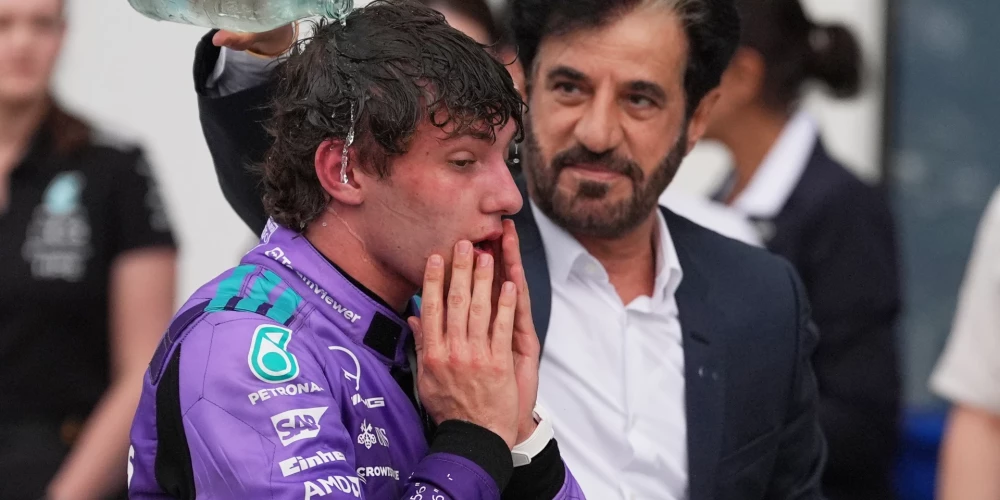 Kimi Antonelli tiek atvēsināts pēc uzvaras Maiami "Grand Prix".