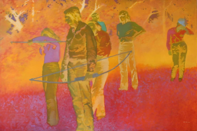 Līga Purmale. “Vasara 72” (2024., audekls/eļļa, 120x180 cm).