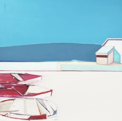 Raimonda Sparāna viltotā glezna “Triple Boats” (ekrānuzņēmums no United States Attorney's Office Eastern District of New York)