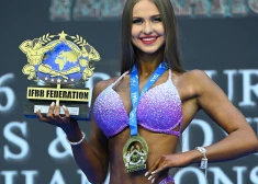 FOTO: fitnesa skaistule Letīcija Belova kļūst par divkārtēju Eiropas čempioni