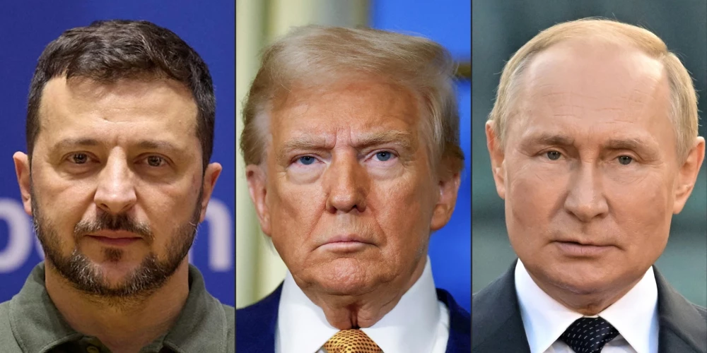 Владимир Зеленский, Дональд Трамп и Владимир Путин.