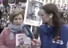 VIDEO: Krievijas žurnāliste šokē ar saviem ciniskajiem komentāriem sērojošai mātei 9. maija parādē