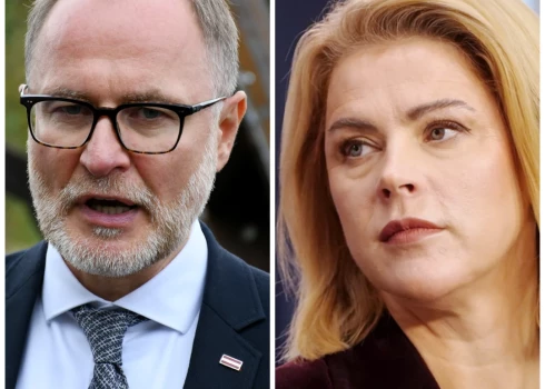 Demisionējušais aizsardzības ministrs Andris Sprūds un premjere Evika Siliņa (foto: Ivars Soikāns / Zane Bitere / LETA: kolāža: jauns.lv)