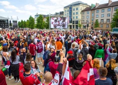 Jelgavā hokeja līdzjutēji Latvijas izlases spēles varēs skatīties uz lielā ekrāna