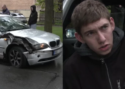 BMW vadītājs ar “baltajām tiesībām” Rīgā ietriecas kioskā.
