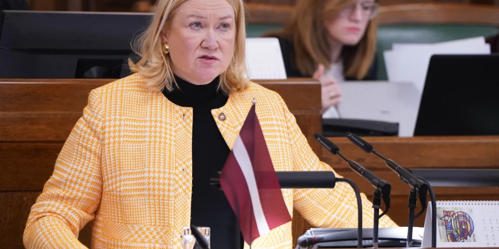 "Latvija pirmajā vietā" Saeimas frakcijas priekšsēdētāja Linda Liepiņa.