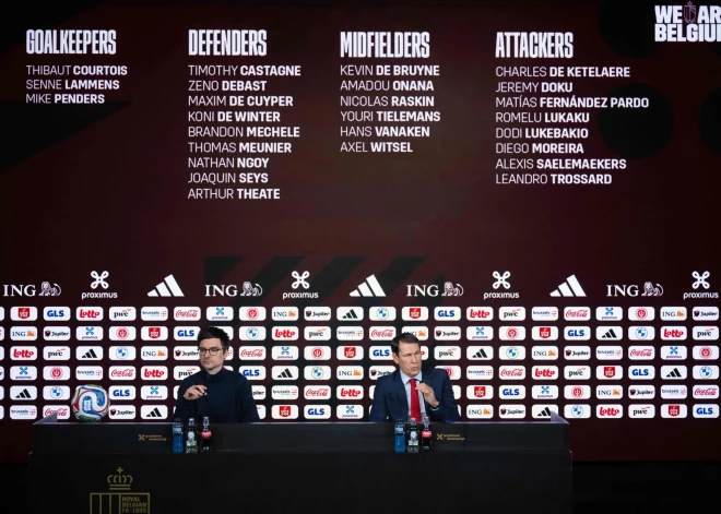 Beļģijas futbola izlase sastāvā iekļauj pieredzējušus futbolistus ar Lukaku, Kurtuā un De Breini priekšgalā