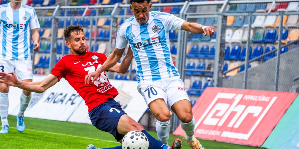 Čempione "Riga" ar grūtībām izglābās no zaudējuma Jelgavā (foto: Riga FC)