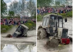 Dzelzs rumaki un dubļu jūra: Rēzeknes pusē jaudīgi aizvadītas “Traktoru Gonkas”. VIDEO