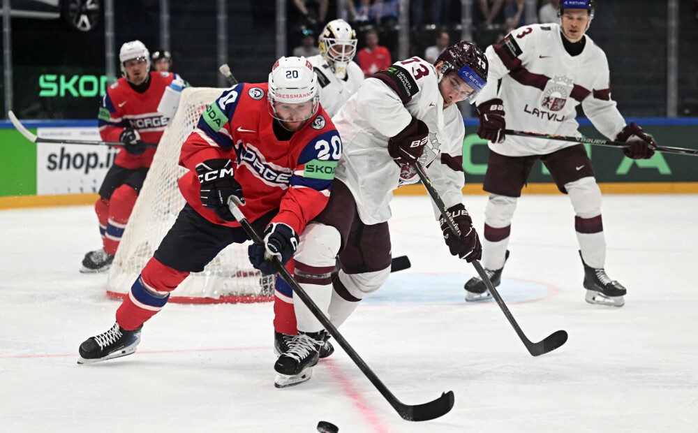 Latvijas hokejisti pasaules čempionāta ceturtdaļfinālā pēc pirmā perioda cīnās neizšķirti ar Norvēģiju