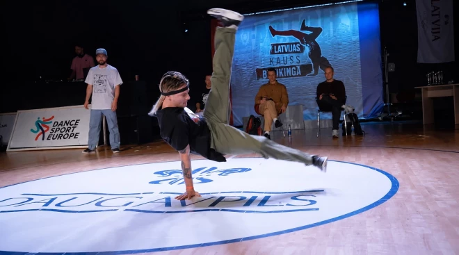 Ruslans Sergejevs (B-Boy Dangerous) uzstājas Latvijas kausa izcīņā Daugavpilī.