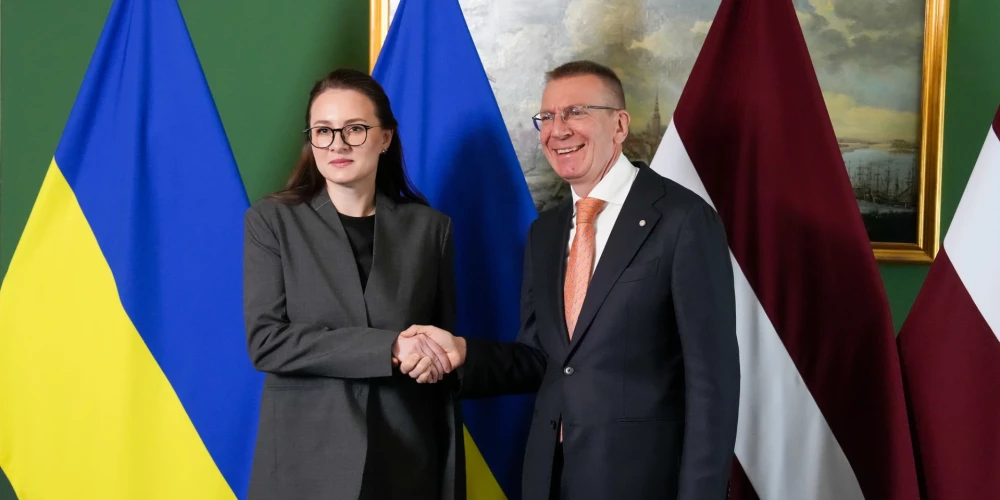 Valsts prezidenta Edgara Rinkēviča tikšanās ar Ukrainas premjerministri Jūliju Sviridenko.
