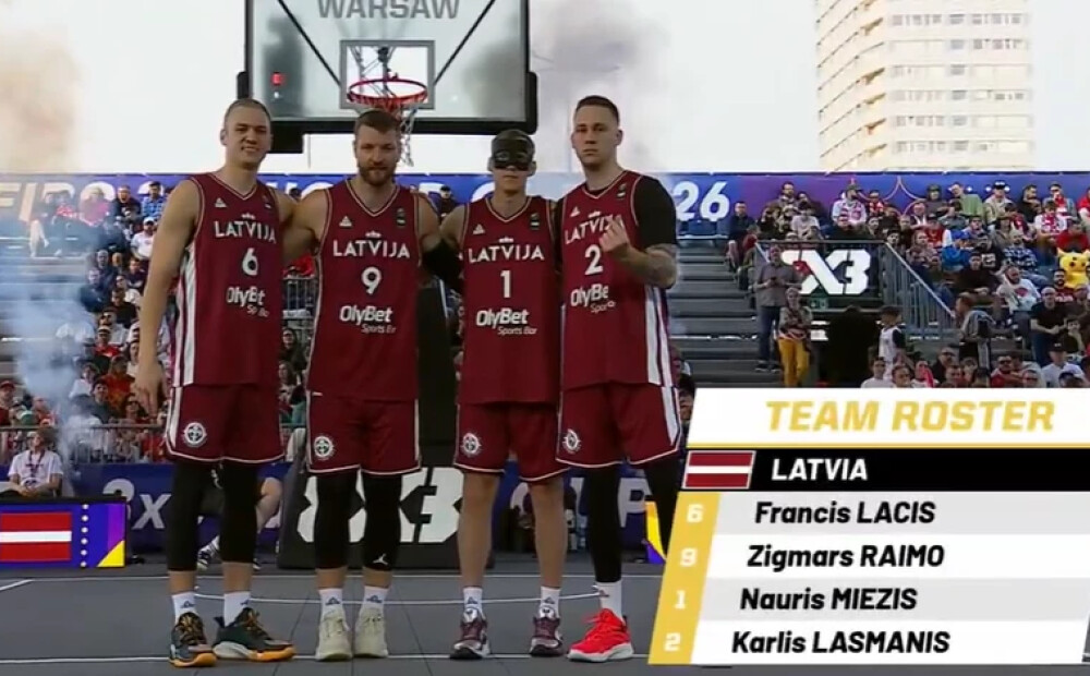 Latvijas 3x3 basketbolisti izglābjas pēdējā mirklī un pagarinājumā izrauj pirmo uzvaru Pasaules kausā