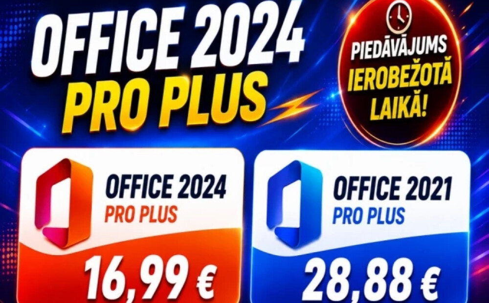 Kāpēc maksāt vairāk? Office 2024 Pro Plus tagad pieejams par 16,99 €
