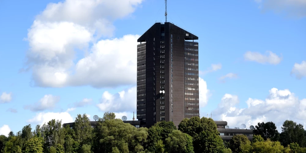 Skats uz Latvijas Televīzijas ēku Zaķusalā.