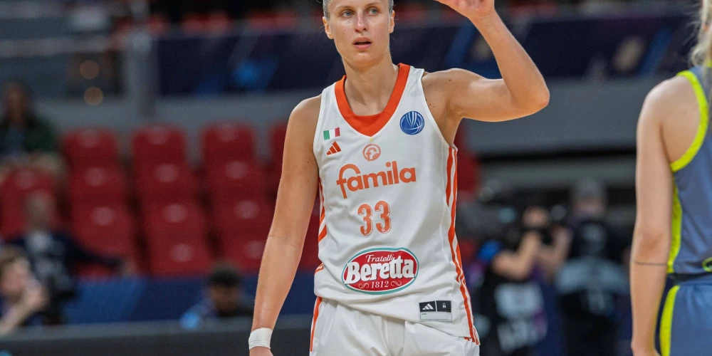 Latvijas sieviešu basketbola izlases līdere Kitija Laksa.