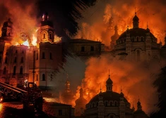 Traģiska nakts Ukrainā: krievu uzbrukumos Ukrainā  vairāki nogalinātie, aizdedzies vēsturiskais Pečeru klosteris